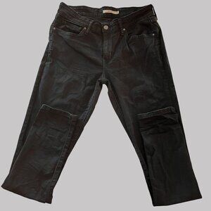 Levis 711 Jeans‎ Womens Size 30x29 Skinny Black Denim Dark Wash Cotton